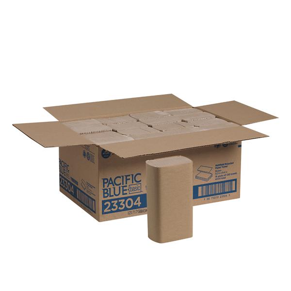 Towel Pacific Blue Basic Multifold 1 Ply Brown 9.2 in x 9.4 in 16Pk/Ca